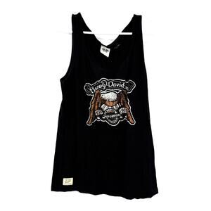 Harley Davidson Size 1W Sleeveless Tank Top Shirt Top Black Graphic Logo